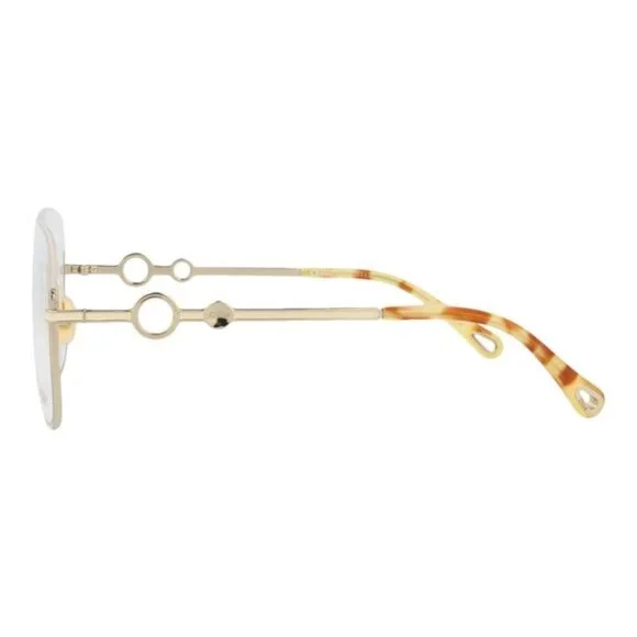 Chloé Womens Square/Rectangle Gold Gold Transparent Fashion Designer Eyewear